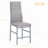 2x Grey Faux Leather Dining Chairs & Round Marble Glass Dining Table Silver Legs