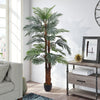 6.6FT 2m Large Artificial Palm Tree Fake Plant Faux Green Phoenix Palm With Pot