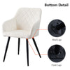 Set of 2 Armchairs Dining Chairs with Arms Velvet PU Faux Leather Chairs Kitchen