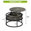 Round Lift Top Coffee Table with Hidden Storage, Modern Design for Living Room
