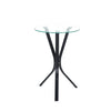 Versatile Clear Sofa Side Glass Coffee Bedside Table Black X Metal Legs Hall NEW