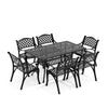 Large 150cm Cast Aluminium Bistro Dining Garden Patio Table with Umbrella Hole