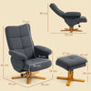 Linen Recliner Chair with Ottoman Footrest Storage Space Grey