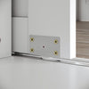 Modern 2 Sliding Door Wardrobe Matt White Storage Cupboards with 2 Hanging Rail