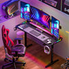 XL Large Gaming Desk Office PC Computer Desk Table RGB Lights Controller Stand