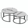 2Pcs Nesting Table Coffee Table Set Aluminium Centre Table Living Room Furniture