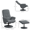 360° Swivel Recliner Chair with Footstool Recliner Armchair Reclining Chair Grey