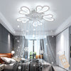 Chic LED Ceiling Fan Light 3-Color Dimmable Lighting Flower Shape Chandelier 50W