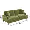 Olive Green Velvet 3 Seater Sofa - Payton SOF162