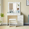 Dressing Table with LED Lighted Mirror 5 Dressers Desk Table And Stool