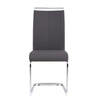 Dining Chairs Set of 4 Faux Leather with Stylish Cantilever Metal Frame Grey