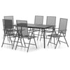 7 Piece Garden Dining Set Anthracite Steel vidaXL