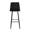 Set of 2 Velvet Chairs High Back Bar Stools Footrest Backrest Metal Legs Pub