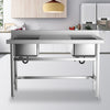 Commercial Kitchen Catering Sink Stainless Steel Double Bowl Drainer Wash Table