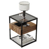 Tall Tempered Glass End Table Side Coffee Table Home Bedside Nightstand Cabinet