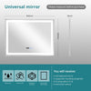 Rectangle LED Demister Bathroom Mirror 3 Color Lights Illuminate Touch Sensor