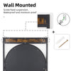 Industrial Metal Wood Frame Wall Mirror Bathroom Living Room Decorative Mirror