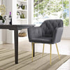 Set of 2/4 Grey Modern Velvet Kitchen Dining Chairs Soft Padded Seat Metal Legs