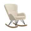 Sherpa Fleece Wing Back Armchair Rocking Sofa Lounge Chair Recliner Rocker Chair