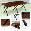 Outdoor Portable Picnic Table Roll Up Camping Table Bamboo Folding Table w/Bag
