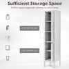 5-Tier Bathroom Floor Cabinet Tall Narrow Storage Cabinet Organizer w/Doors