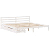 Bed Frame with Drawers White 200x200 Solid Wood Pine C8K9
