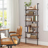 6-Tier Ladder Shelf Open Display Shelf with Metal Frame-Coffee