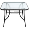 Modern Tempered Glass Top Outdoor Garden Table Patio Bistro Dining Coffee Table