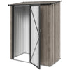 Outdoor Storage Shed Steel Garden Shed w/ Lockable Door Light Grey