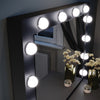 Modern LED Black Dressing Mirrored Makeup Table Vanity Set with Stool & Drawer