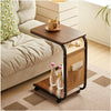 C Shaped Side Table for Sofa Coffee End Tables Bedside Tables with Storage Bag
