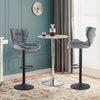 2x Bar Stools Faux Leather Gas Lift Adjustable Pub Chair Frosting Base Swivel
