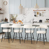 2 PCS Swivel Bar Stool Counter Height Chairs Set with Curved Back White