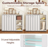 Shoe Cabinet Wooden White Storage Cupboard Double Doors Adjustable Shelves Hall