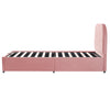 Kids Velvet Single Bed 90x190cm with Hydraulic Storage for Small Bedrooms, Pink