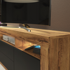 TV Unit 160cm I Sideboard Cabinet I TV Stand I Black Matt Doors I Free LED