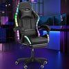 Luxury Black Gaming Chair w/ Bluetooth Speakers, RGB Lighting,Footrest & Ncabcll