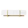 TV Stand TV Unit Sideboard Cabinet 3-Door 2-Drawer Storage Furniture White+Gold