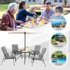 6 Pieces Patio Dining Set Outdoor Furniture Set w/ 4.2cm Umbrella Hole