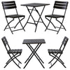 Rattan Garden Folding Dining Table and 2 Chairs Outdoor Balcony Patio Bistro Set