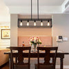 Industrial Black Chandelier Rectangle Hanging Ceiling Light Fixture Dining Room