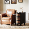 Solid Wood Side Table, 3-Drawer Rattan w/ Exquisite Embossed Handles Living Room