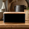 Metal Bread Bin with Chopping Board Lid Kitchen Food Cake Loaf Storage Container