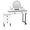 White Dressing VanityTable Wood Makeup Desk with LED Mirror Drawers