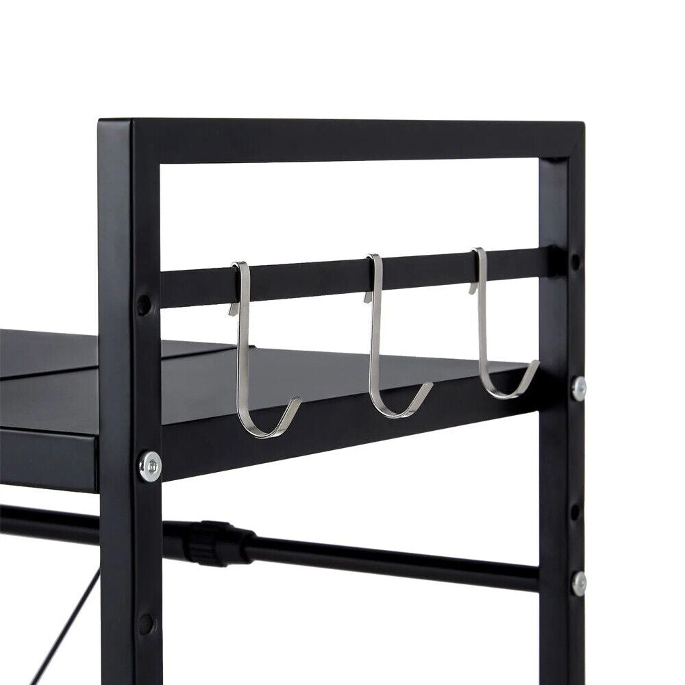 2/3Tier Extendable Microwave Oven Rack Stand Storage Holder Kitchen Corner Shelf