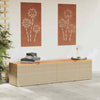Garden Storage Box Beige 220x50x54 Poly Rattan Acacia Wood K6H0