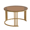 Round Nesting Nest Coffee Table Set with Storage 2 Drawer White Side End Tables