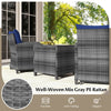 5 Piece Wicker Patio Furniture Set Conversation Set Navy