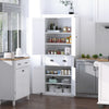 Freestanding Kitchen Pantry Cupboard Storage Cabinet with Doors White