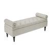 Bed End Bench Sofa Lounge Window Linen Padded Seat Hallway Storage Ottoman Stool
